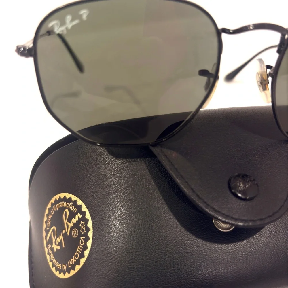 Ray-Ban RB3548 Hexagonal Black Sunglasses polarized Made in Italy 54